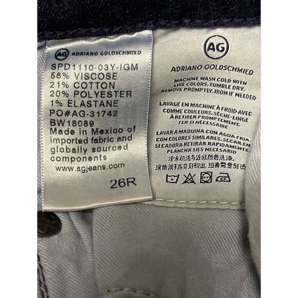 AG Adriano Goldschmied The Stilt Cigarette Leg Denim Blue Jeans Women's 26 26R - Picture 12 of 12